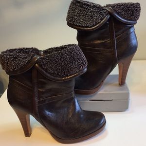 High Heel Booties Brown